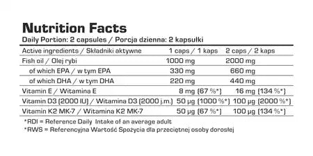 7Nutrition OMEGA 3 D3 + K2 180 softgels - trainings-booster.de