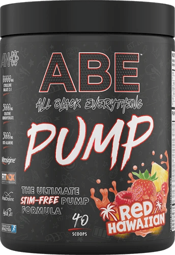 ABE All Black Everything Pump – stimulierende Pre-Workout Formel mit Red Hawaiian Geschmack, 40 Portionen
