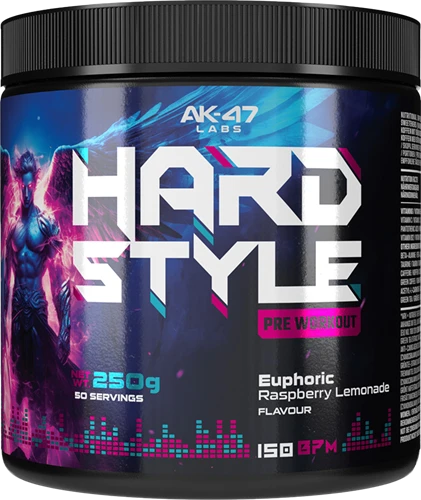AK-47 Labs Hard Style Pre Workout Euphoric Raspberry Lemonade, 250g, 50 Servings, 150 BPM