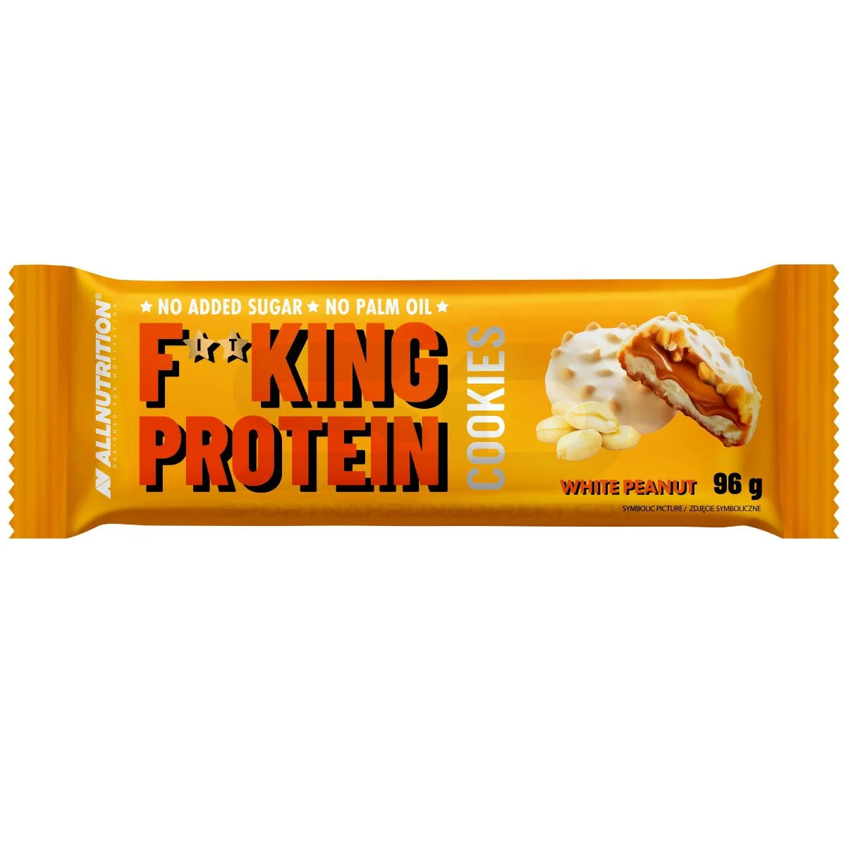 F*King Protein Cookies White Peanut, 96 g, ohne Zucker und Palmöl, Proteinriegel für Sportler