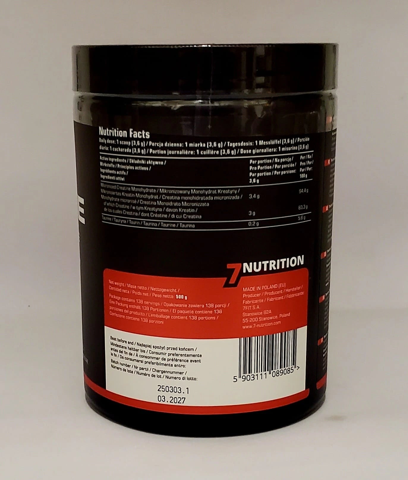 7Nutrition Creatine Monohydrate 500g