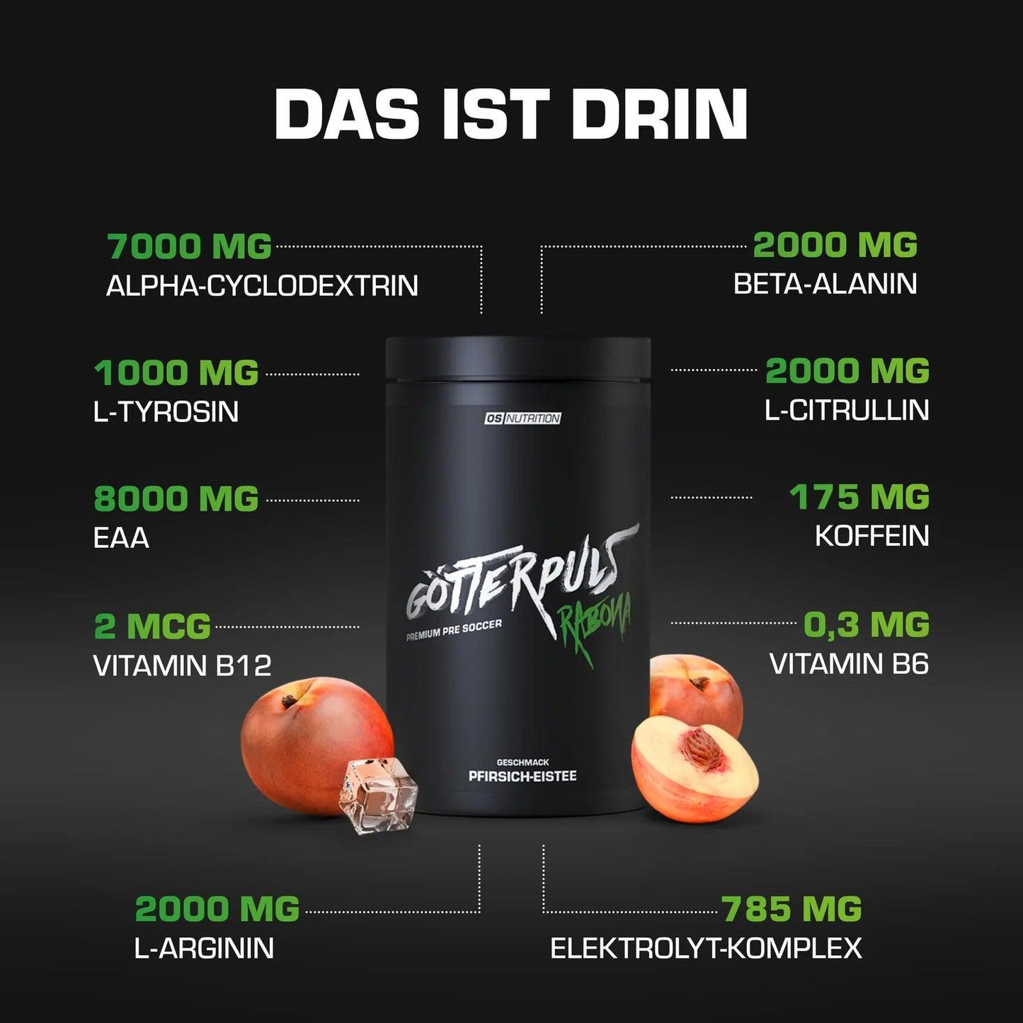 Götterpuls® Rabona - Premium Pre Soccer 600g / Fußballer Booster - trainings-booster.de