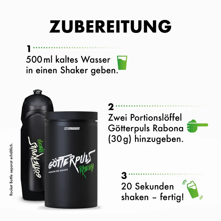 Götterpuls® Rabona - Premium Pre Soccer 600g / Fußballer Booster - trainings-booster.de