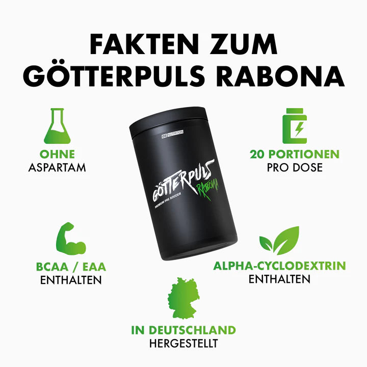 Götterpuls® Rabona - Premium Pre Soccer 600g / Fußballer Booster - trainings-booster.de