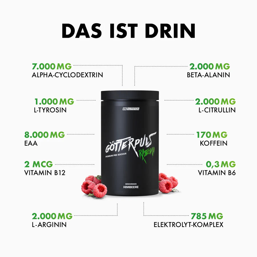 Götterpuls® Rabona - Premium Pre Soccer 600g / Fußballer Booster - trainings-booster.de