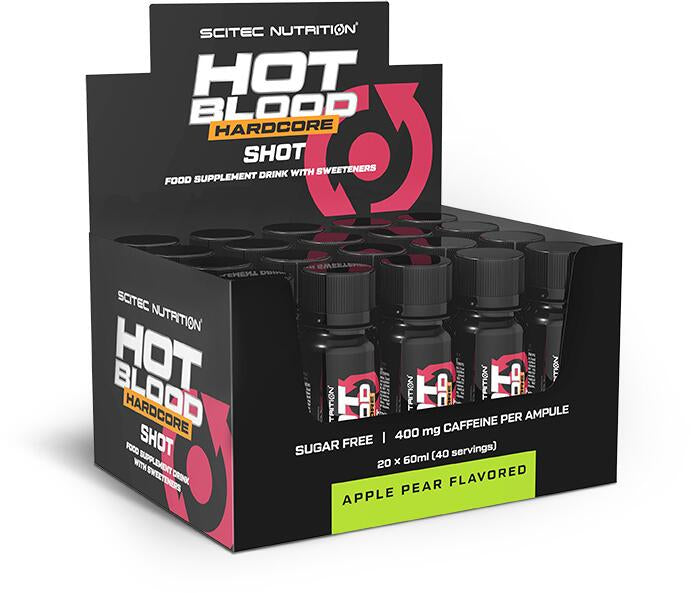 Hot Blood Hardcore Shot, 20 x 60 ml Apple Pear - trainings-booster.de
