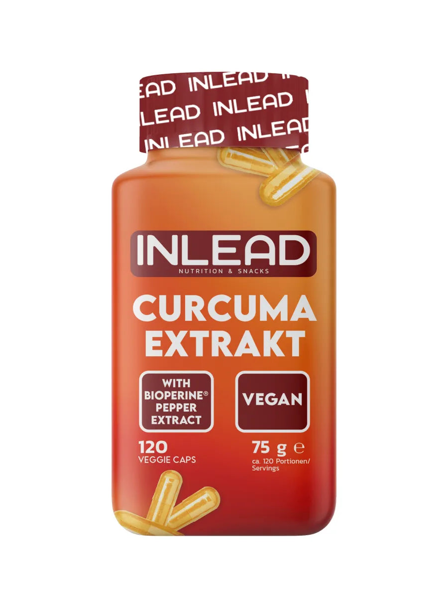 INLEAD Curcuma Extrakt mit Bioperine, vegan, 120 Veggie Caps – Nahrungsergänzung für Sport und Gesundheit