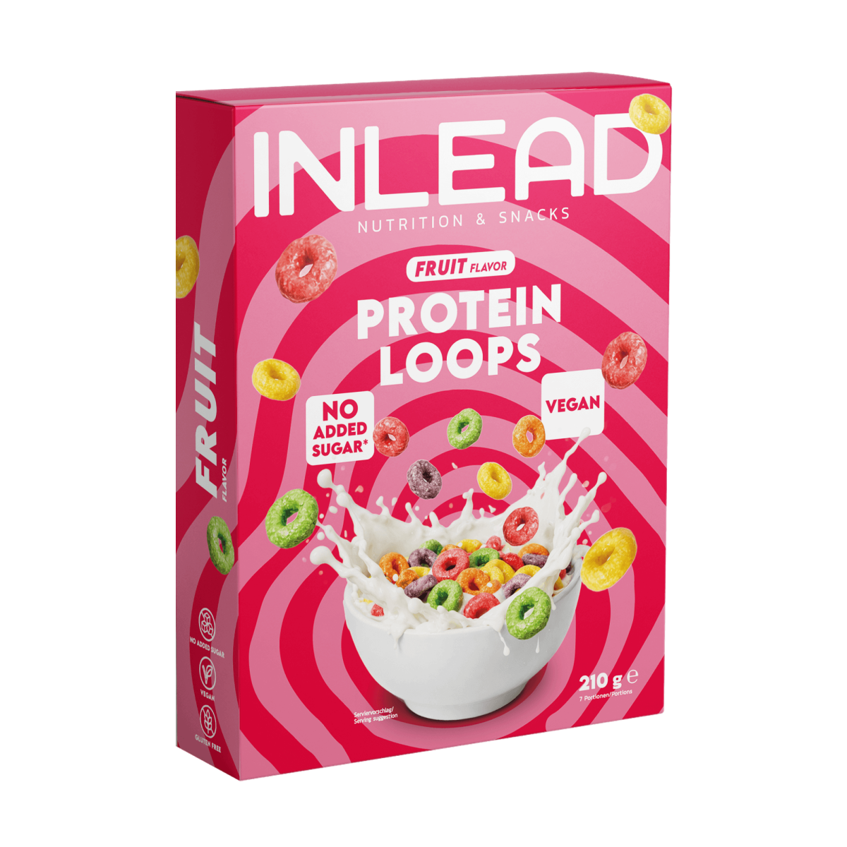 INLEAD Protein Loops, Fruchtaroma, vegan, ohne zugesetzten Zucker, 210g