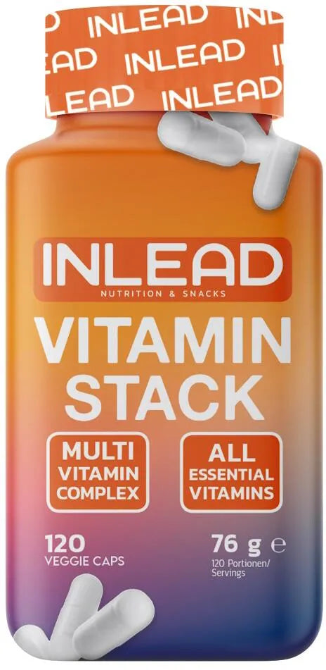 INLEAD Vitamin Stack Multi Vitamin Complex mit 120 Veggie Caps – Alle essentiellen Vitamine für Sport & Training