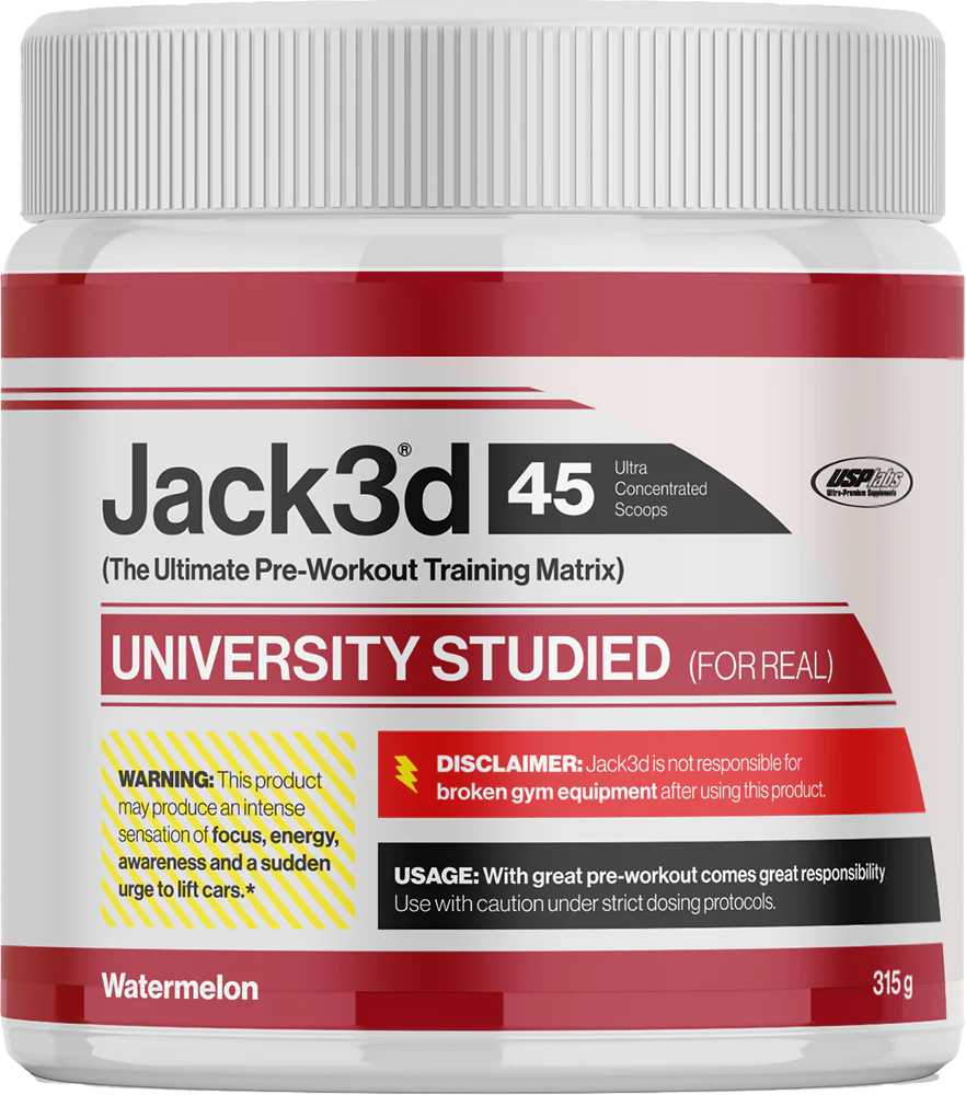 Jack3d 45 Pre-Workout Booster mit Wassermelone-Geschmack, 315g Dose für maximale Energie und Fokus im Training