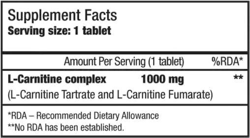 L-Carnitin Tabletten 1000mg 60Stück - trainings-booster.de