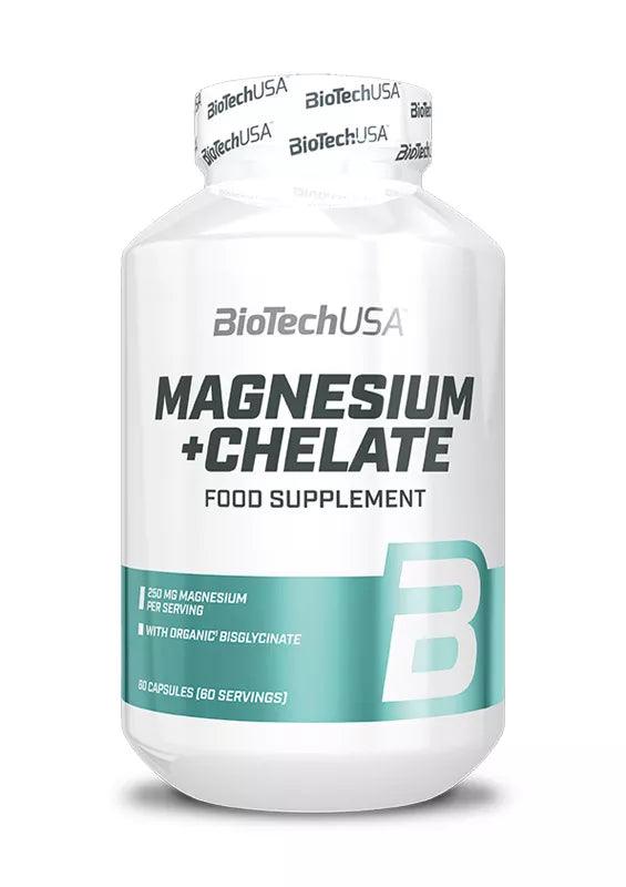BioTechUSA Magnesium + Chelate Nahrungsergänzung mit 250 mg Magnesium pro Portion