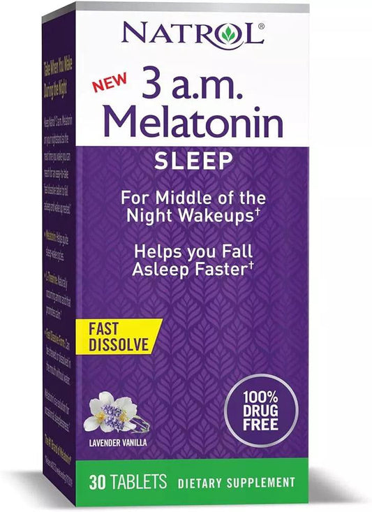 Natrol 3 a.m. Melatonin Fast Dissolve, Lavender Vanilla, 60 Tabletten - trainings-booster.de