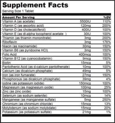 One a Day Multivitamin & Mineral Complex - 100 Tabletten - trainings-booster.de