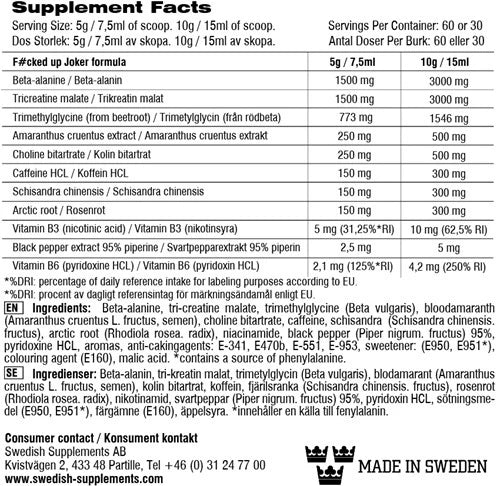 I am Fucked up JOKER Pre Workout Booster 300g