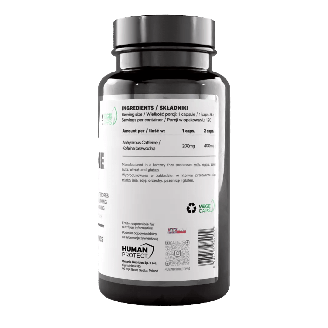 Wasserfreies Koffein, 120 Kapseln. - trainings-booster.de