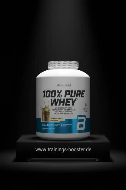 BioTechUSA 100% Pure Whey Protein Pulver, Bourbon-Vanille Geschmack, ideal für Muskelaufbau und Training
