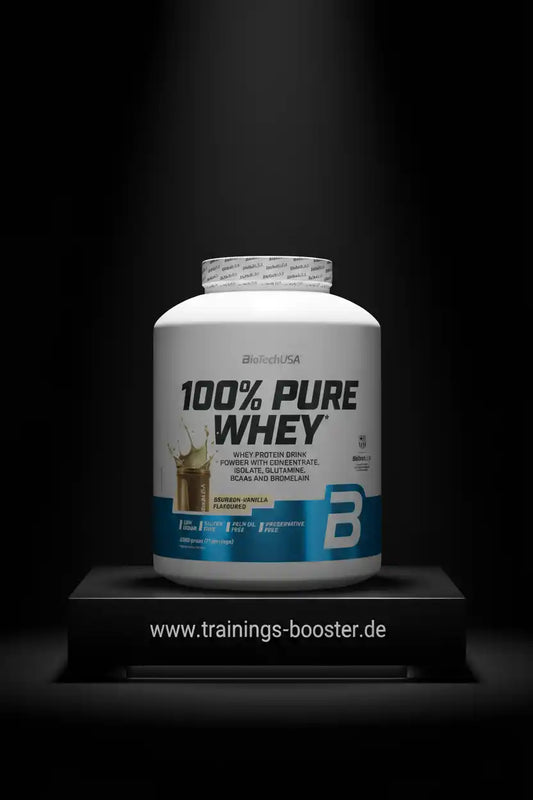BioTechUSA 100% Pure Whey Protein Pulver, Bourbon-Vanille Geschmack, ideal für Muskelaufbau und Training