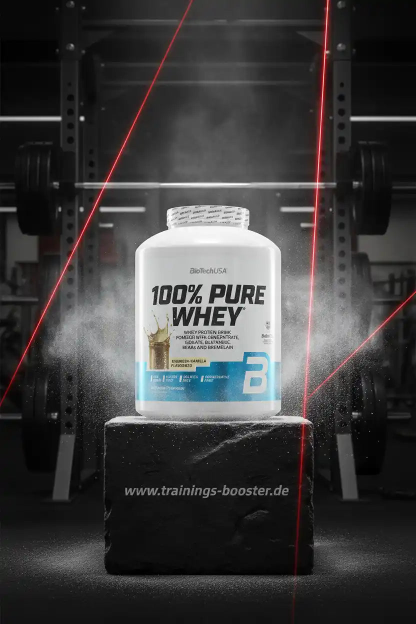 100% Pure Whey Protein von BioTechUSA, Vanille-Geschmack, ideal für Muskelaufbau und Training