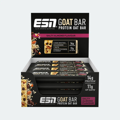 ESN Protein GOAT Oat Bar im Display, Geschmack Salty Almond Flavour