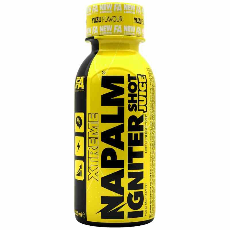 FA Nutrition Napalm Xtreme Igniter Shot Pre-Workout Booster in Gelb, Yuzu Geschmack, 120ml