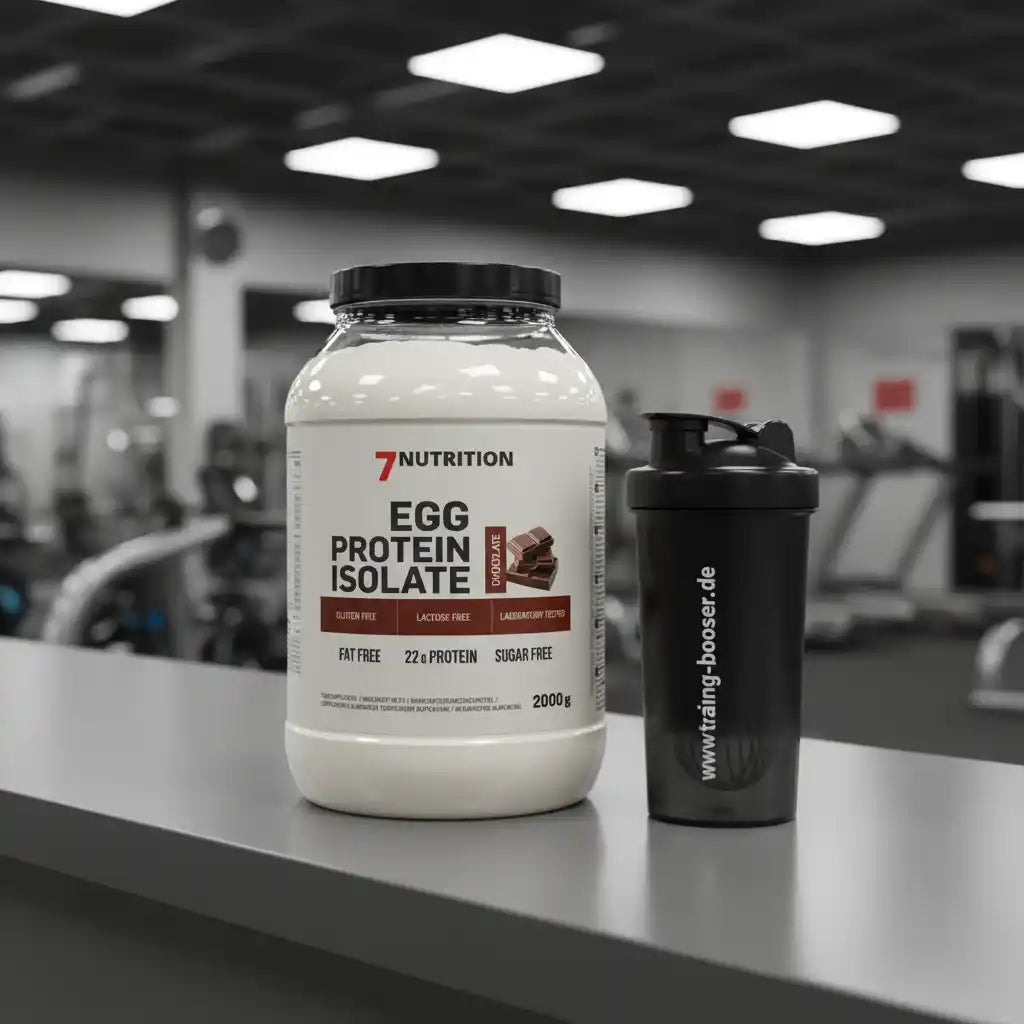 Eiweißpulver Eiweißisolat Schokolade 2000g mit Shaker im Fitnessstudio