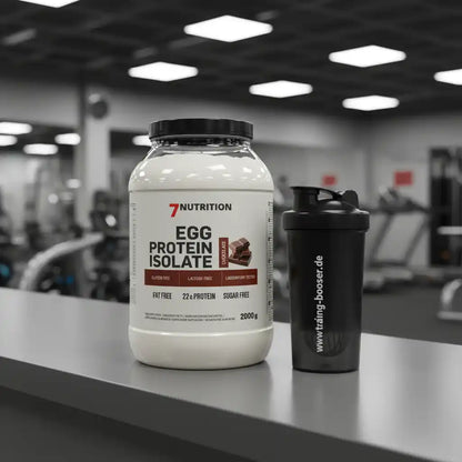 Eiweißpulver Eiweißisolat Schokolade 2000g mit Shaker im Fitnessstudio