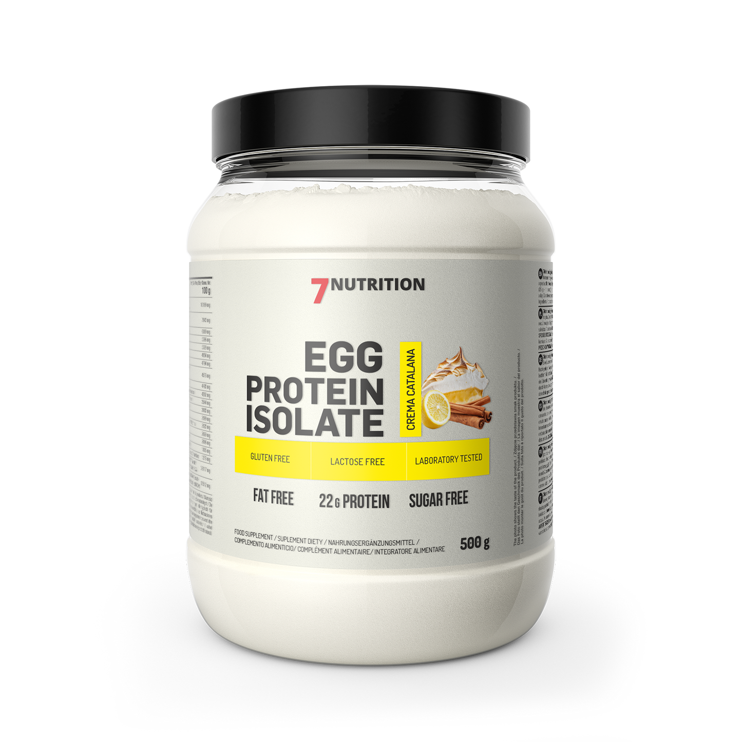 7Nutrition Eiweißisolat Crema Catalana, glutenfrei, laktosefrei, 22g Protein pro Portion, 500g Dose