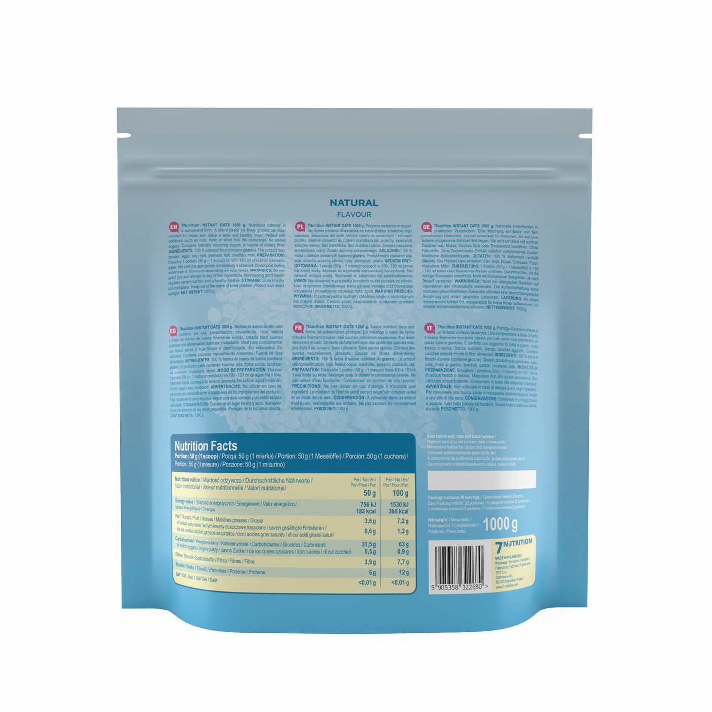7Nutrition Instant Oats - 1000g - trainings-booster.de