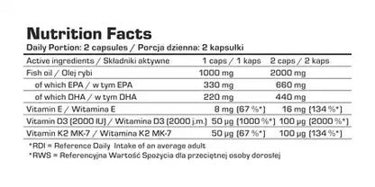 7Nutrition OMEGA 3 D3 + K2 180 softgels - trainings-booster.de
