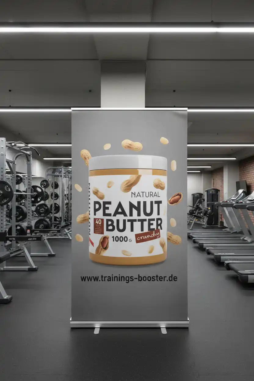 Natürliches Erdnussbutter 1000g crunchy für Sportler im Fitnessstudio