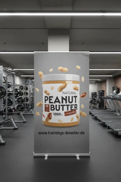 Natürliches Erdnussbutter 1000g crunchy für Sportler im Fitnessstudio