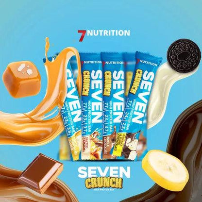 Seven Crunch Proteinriegel mit Schokolade, Banane und Karamell – ideal für Sport und Training