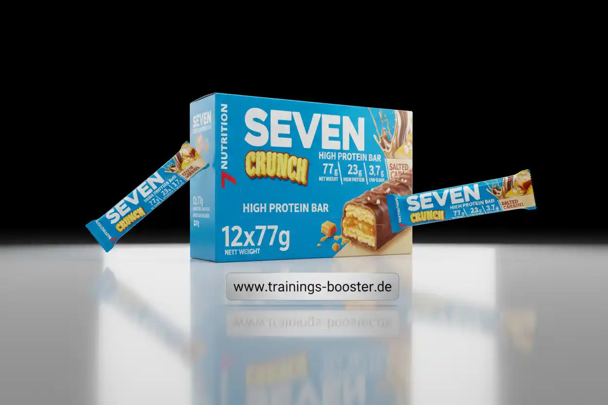 SEVEN Crunch High Protein Bar mit Salz-Karamell-Geschmack, 12x77g, ideal für Sport und Training