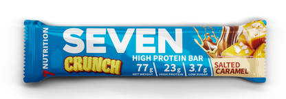 Seven Crunch High Protein Bar Salted Caramel - 23g Protein, 3,7g Zucker, 77g