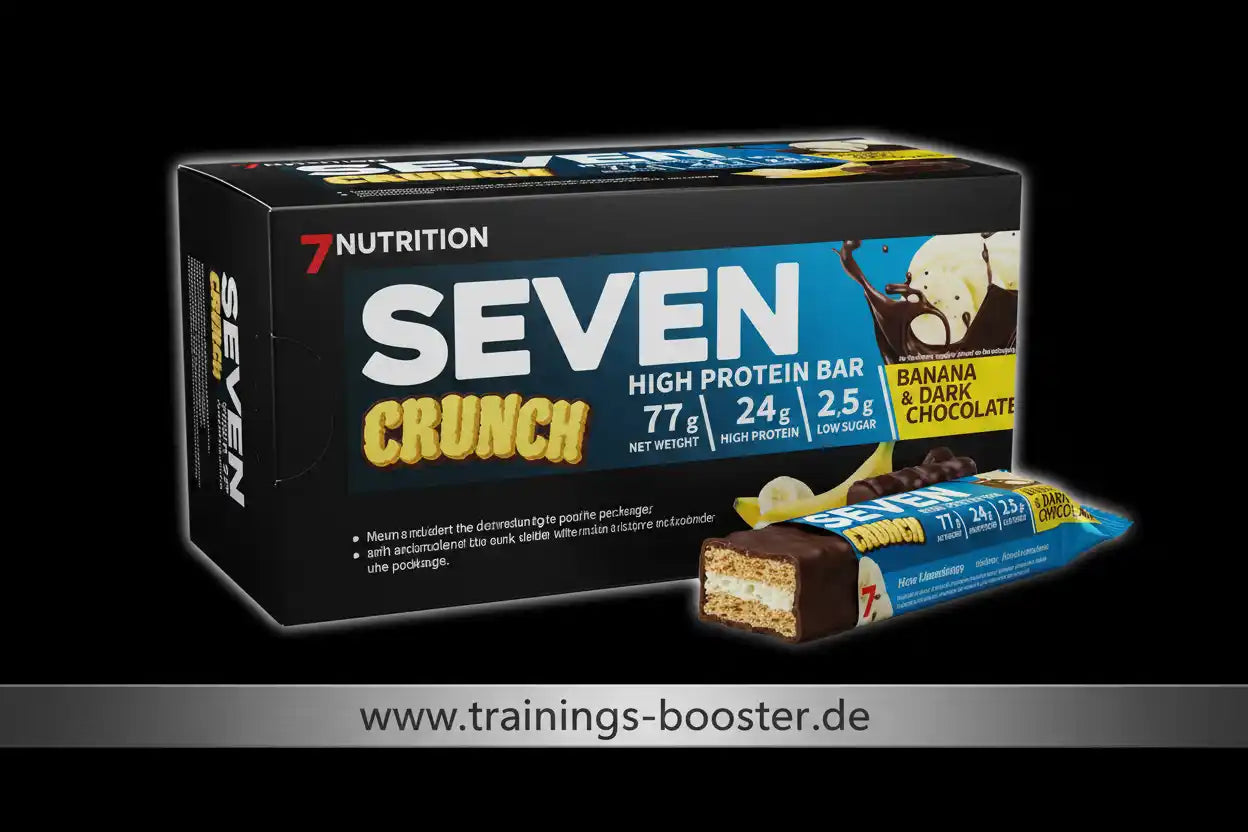 7 Nutrition Seven Crunch High Protein Bar, Banane & Dunkle Schokolade, 24g Protein, low sugar