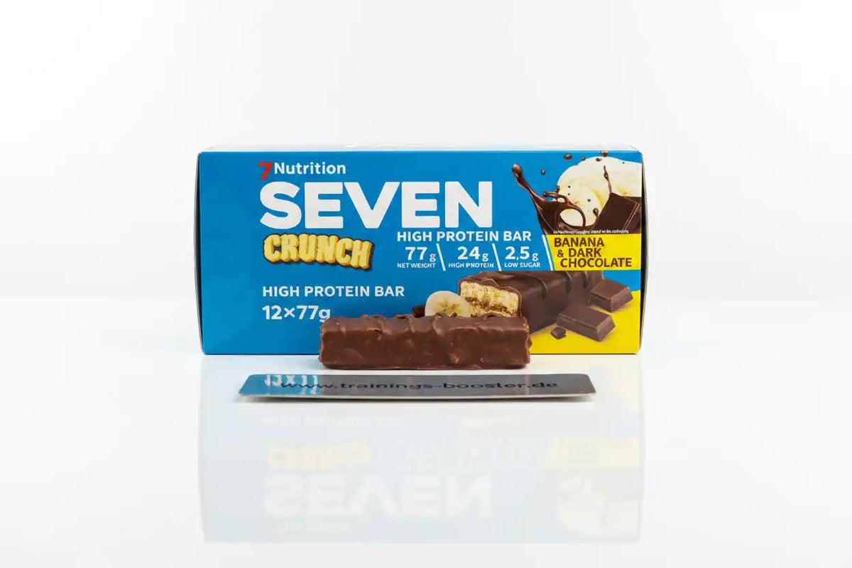 7Nutrition SEVEN Crunch Proteinriegel Banane & Dunkle Schokolade, hochproteinhaltig, 24g Protein pro Riegel