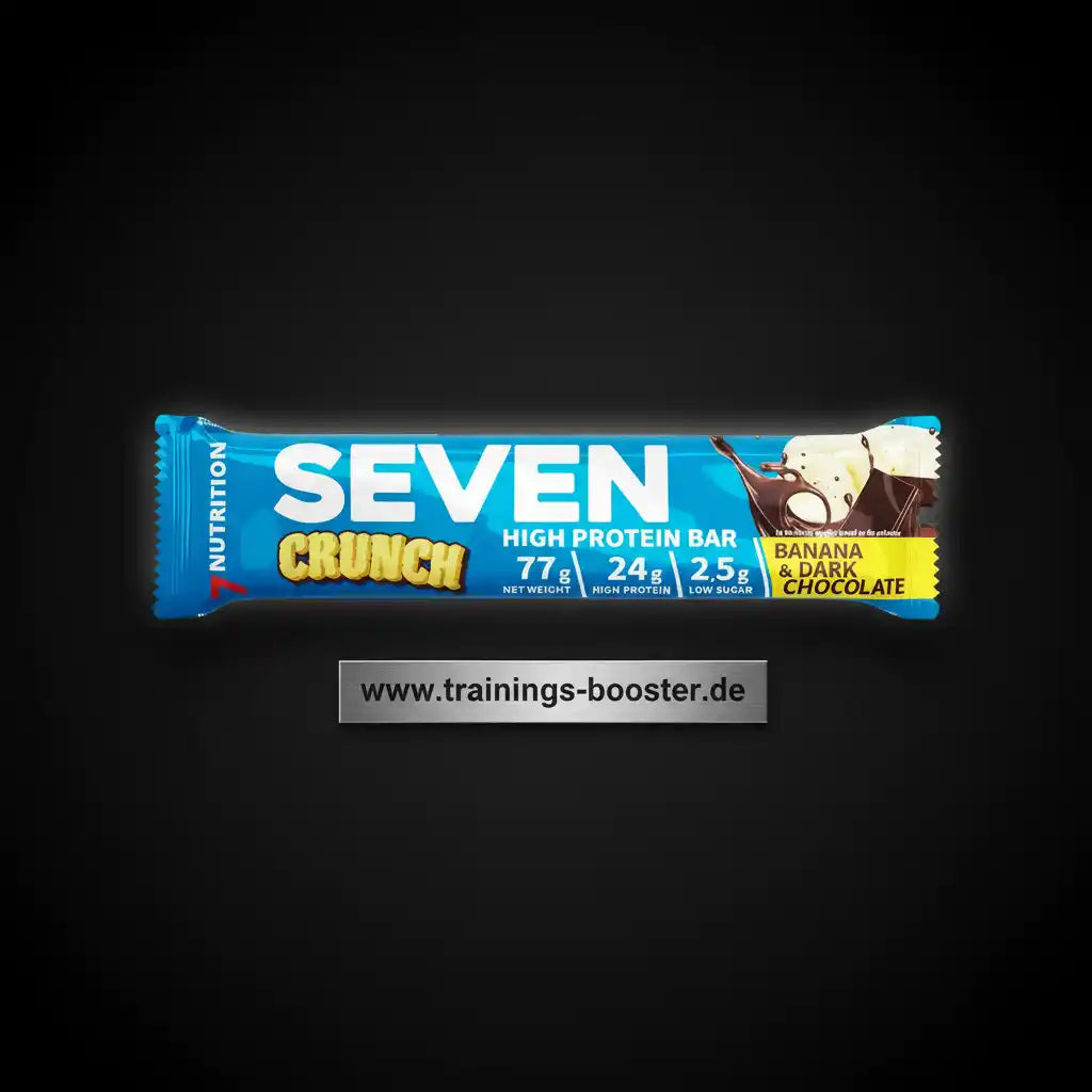 SEVEN Crunch High Protein Bar mit Banane & dunkler Schokolade, 24g Protein, low sugar