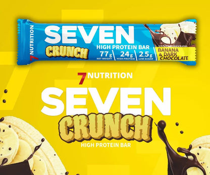7Nutrition Seven Crunch High Protein Bar mit Banane & dunkler Schokolade, ideal für Sportler