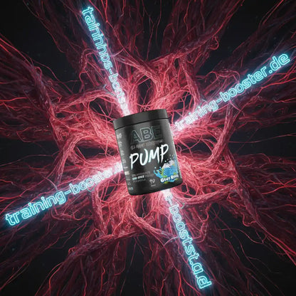 ABE Pump Pre-Workout Booster mit Blue Razz Geschmack, ideal für intensives Training und Muskelaufbau