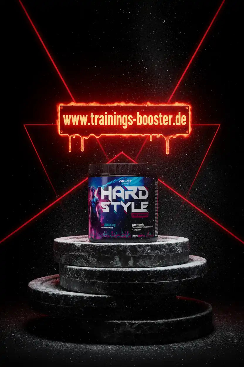 Hard Style Booster für Fitness und Training mit roten Neonlichtern