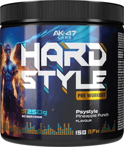 AK-47 Labs Hard Style Pre Workout Booster mit Ananas-Geschmack, 250g Dose