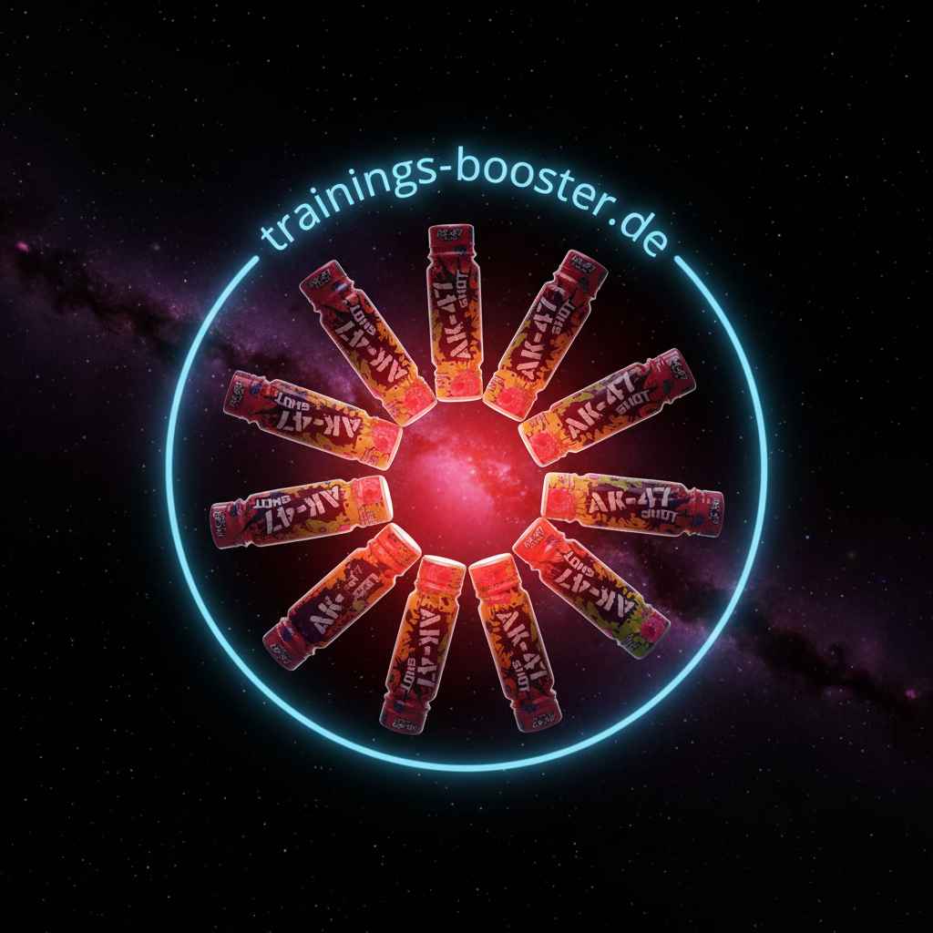 AK-47 Shot Energiebooster im kosmischen Design, ideal für Sport und Training