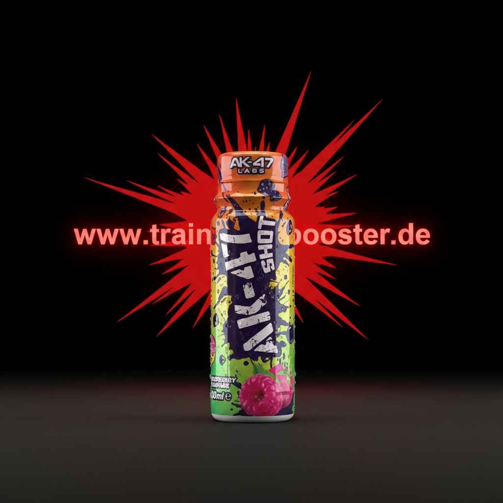 AK-47 Shot Energiebooster mit Himbeergeschmack, 60ml, ideal für Sport und Training