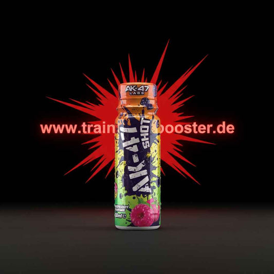 AK-47 Shot Energiebooster mit Himbeergeschmack, 60ml, ideal für Sport und Training