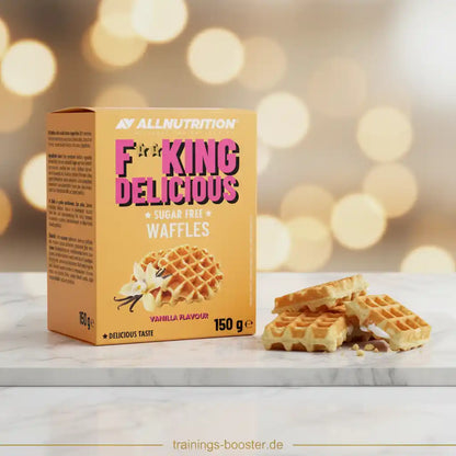 AllNutrition King Delicious zuckerfreie Waffeln Vanillegeschmack, 150g, ideal für Sportler und Fitness