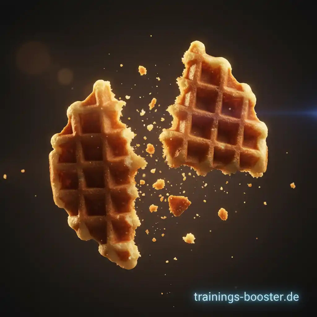 Knusprige Waffelstücke mit Krümeln – ideal als Sportnahrung oder Booster für Training