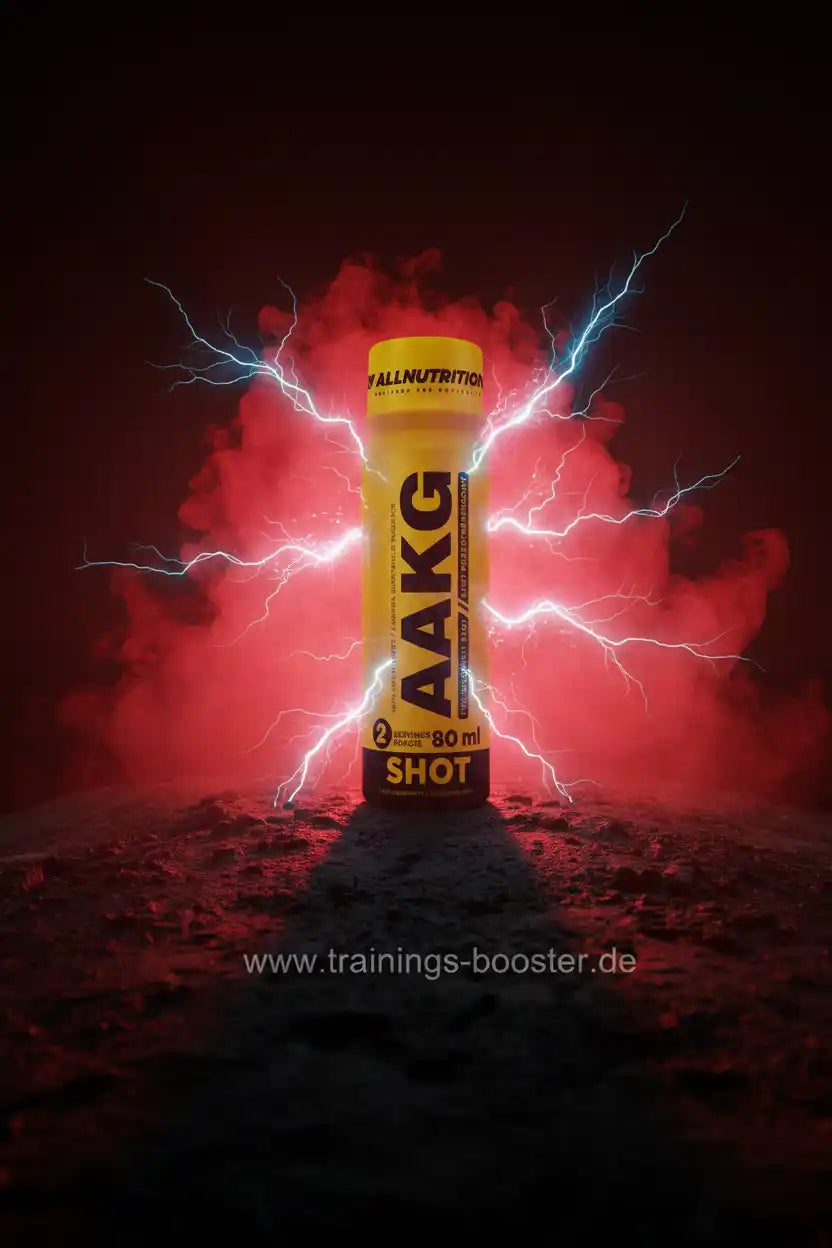 AAKG Shot von AllNutrition mit Energieeffekt und Blitz-Design für Sportler