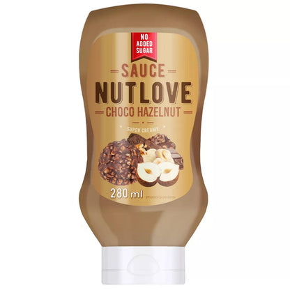 Nutlove Choco Hazelnut Sauce, 280 ml, ohne Zuckerzusatz, super cremig, ideal für Sportler und Fitness