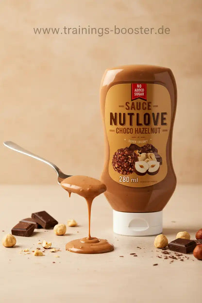 Nutlove Choco Hazelnut Sauce, super cremig, ohne zugesetzten Zucker, 280 ml, ideal für Sportnahrung